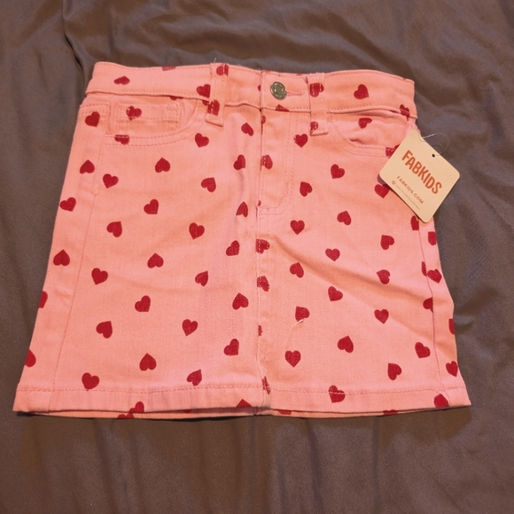 fabkids Other - Fabkids Pink heart jean skirt size 4T NWT